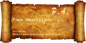 Papp Amarillisz névjegykártya
