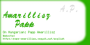 amarillisz papp business card